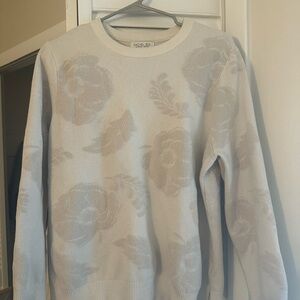 Rachel Zoe Cream Floral Crewneck Sweater